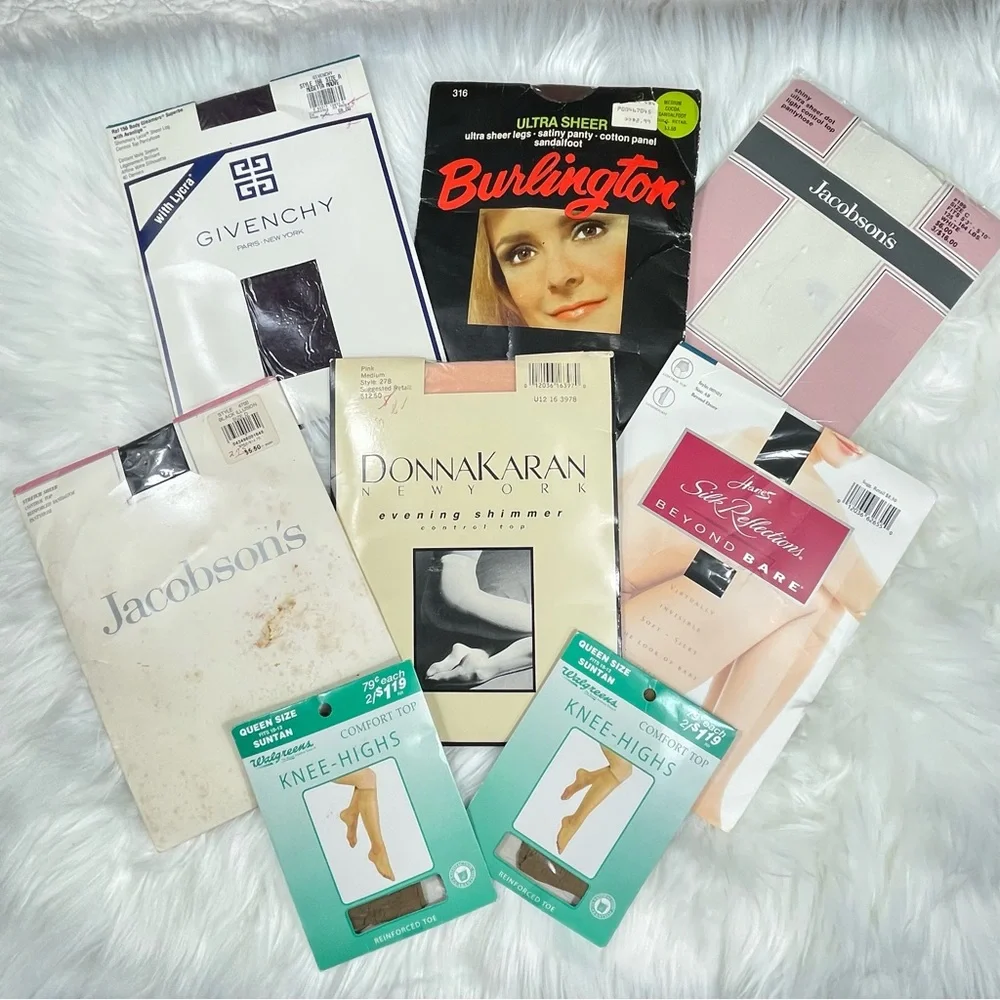 🔥8 Pieces Pantyhose Givenchy, DonnaKaran,Jacobson’s, Burlington,Hanes Stockings